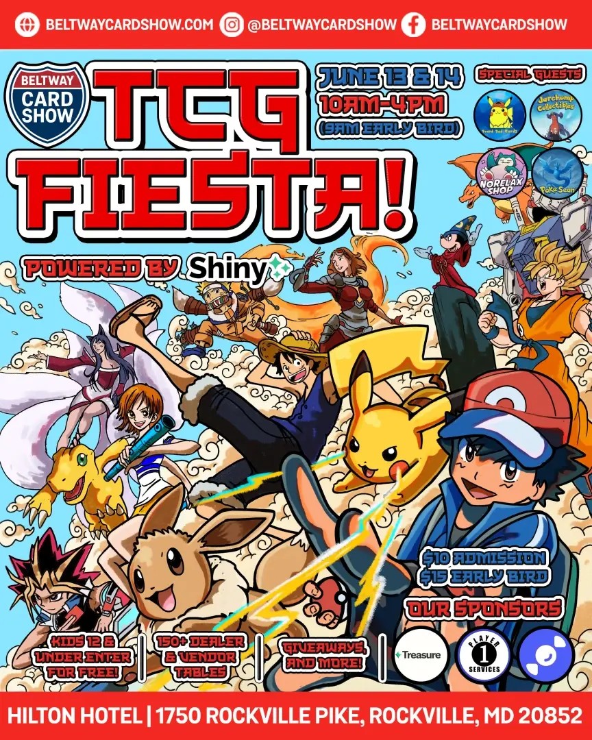 Flyer for TCG FIESTA! Presented by Beltway Card Show
